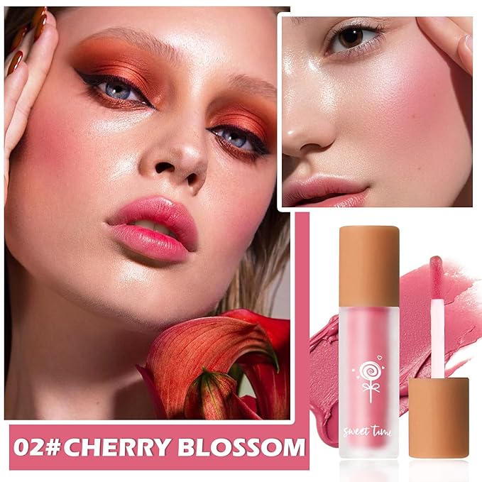 Liquid Blush Cream Blush Soft Matte Blush Liquid Stick for Cheeks Natural Cream Blush Makeup Dewy Face Blush Cosmetics - 02 Pink-VivaGrace Women