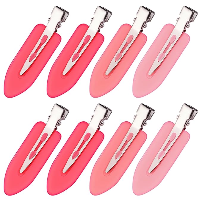 8Pcs No Bend No Crease Hair Clips- Styling Duck Bill Clips Alligator Hair Barrettes for Styling Sectioning, Small Gifts for Women Girl Salon Hairstyle Hairdressing Bangs Waves, Gradient Pink-VivaGrace Women
