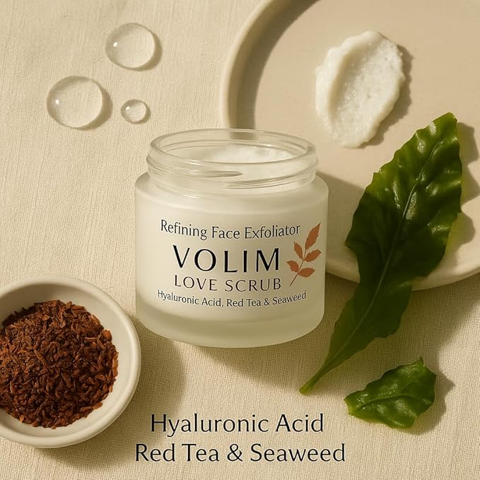 Love Scrub with Hyaluronic Acid Natural Face Exfoliator for Wrinkles, Acne, Fine Lines, Blackheads & Clogged Pores-VivaGrace Women