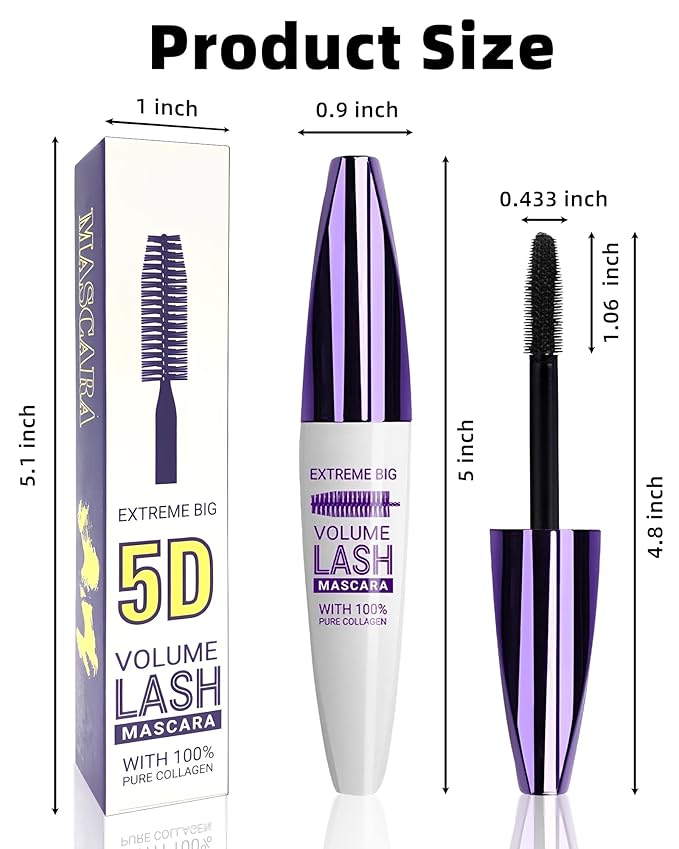 5D Green Red Mascara for Eyelashes,Longlasting Waterproof Smudge-Proof Colored Mascara Volume and Length, Volumizing Curling Fiber rimel de pestañas, Cosplay Party Stage Eye Makeup for Women Girl