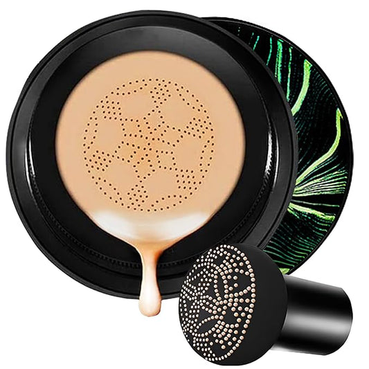 Moisture Cushion CC Cream Foundation for Mature Skin - Flawless Concealer BB Cream with Mushroom Head, Long-Lasting Waterproof Air Cushion CC, Natural honey and pine Makeup cream, Even Skin Tone（03#）-VivaGrace Women