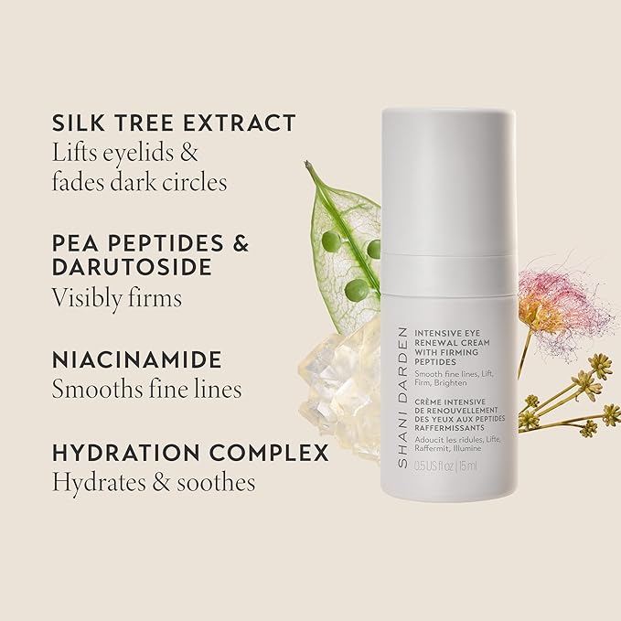 SHANI DARDEN Intensive Eye Renewal Cream, Hydrating Under Eye Cream for Dark Circles, Fine Lines, Wrinkles & Crows Feet with Niacinamide, Shea Butter & Ceramide, Crease-Free & Makeup-Ready, 0.50 fl oz-VivaGrace Women