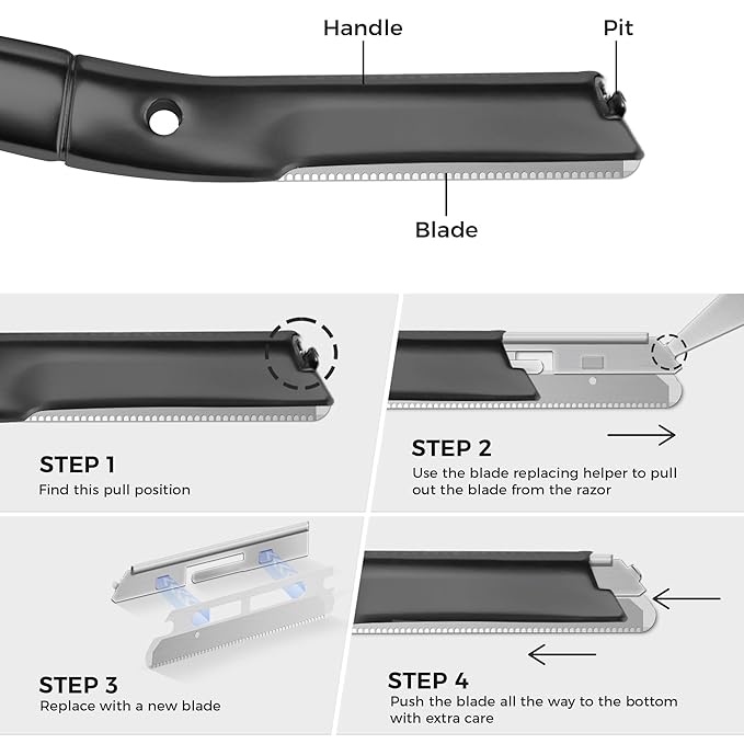 ZOMCHI Reusable Metal Dermaplane Tool Refills, Set of 10 Replacement Blades (Micro Distance), Dermaplaning Razor Refills, Plastic Free Eyebrow Razor Blades-VivaGrace Women