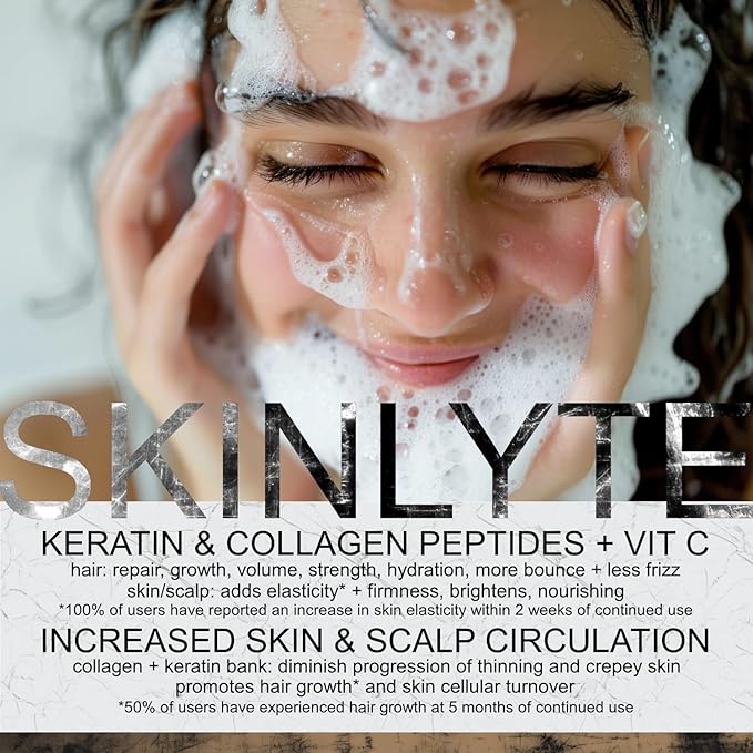 Natural Hair & Whole Body Bar Soap -Hair & Skin Treatment- Keratin & Collagen Peptides | Hair: Promotes Growth, Repair, Strength, Volume | Skin: Anti-Aging, Firm, Elasticity w/Organic Sulfur-VivaGrace Women