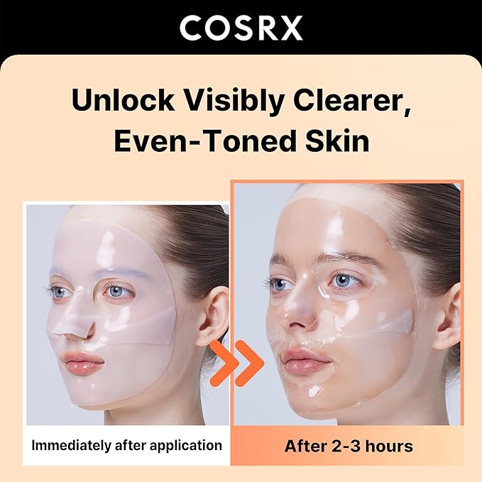 COSRX The Alpha-Arbutin Discoloration Care Hydrogel Face Masks Skincare 3 EA, Collagen Face Mask, Travel Essentials, Overnight Face Mask, Korean SkinCare-VivaGrace Women