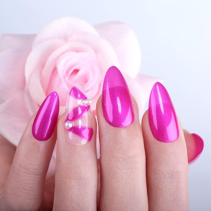 Imtiti Pearl Gel Nail Polish, 1 Pcs 15ml Coral Violet Pink Color Soak Off LED Long-Lasting Nail Gel Polish Nail Art Starter Manicure Salon DIY at Home, 0.5 Fluid Ounces