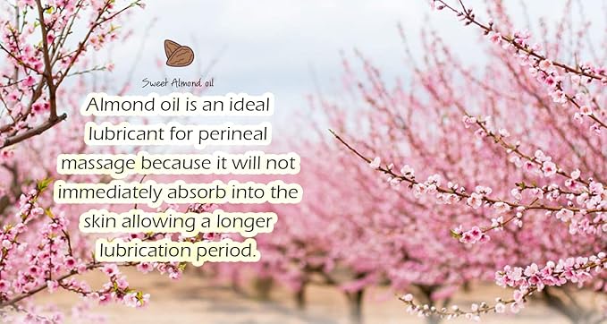 Mommy Care Perineal Massage Oil Labor Preparation, Flexible Perineal Massage Oil, Sweet Almond Oil For Pregnancy and Postpartum Recovery 100ml/3.38 fl.oz Certified Organic All Natural-VivaGrace Women