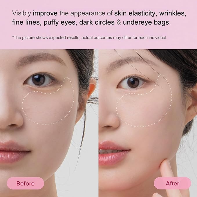 TEREZ & HONOR Peptide Collagen Under Eye Patches - 60 Korean Firming, Glowing & Hydrating Hydrogel Mask for Puffy Eyes, Dark Circles, Wrinkles, Fine Lines, Undereye Bags - Anti-Aging Eye Gel Pads-VivaGrace Women