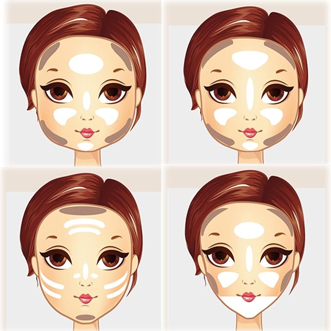 MEICOLY Cream Contour Stick Trio,Bronzer Highlighter Stick,2 in 1 Double Head Facial Repair Concealer Stick,3D Body Makeup Shading Trimming Stick,Smooth Gliding Face Illuminator Makeup,6 Colors-VivaGrace Women