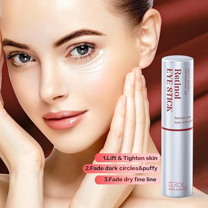 Retinol Eye Cream,Anti Aging Eye Cream, Retinol Eye Stick for Dark Circles and Puffiness Bags Treatment, Eye Balm Instantly Brighten,Under Eye Cream,Eye Cream for Wrinkles,Reduces Fine Lines-VivaGrace Women