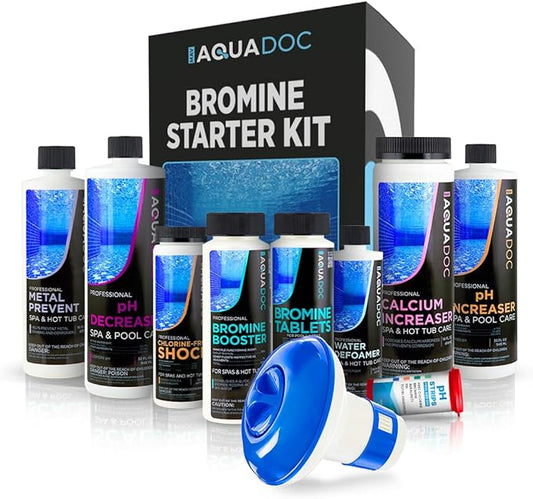 Aquadoc Bromine Hot Tub Starter Kit for Spas, Complete Spa Maintenance Kit with Bromine Tablets & Complete Hot Tub Chemicals Starter Kit (Bromine Hot Tub Starter Kit)-VivaGrace Women