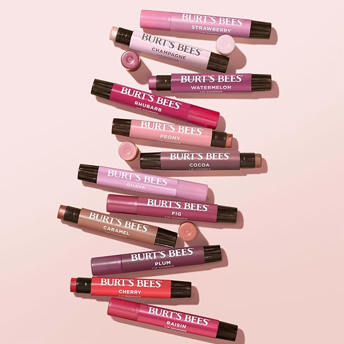 Burt's Bees Lip Shimmer Pink Collection, Tinted Lip Balm Stick, Moisturizing for All Day Hydration with Natural Glowy Pigmented Finish & Buildable Color, 3 Shades; Value Pack, 3 Tubes x 0.09 Oz-VivaGrace Women