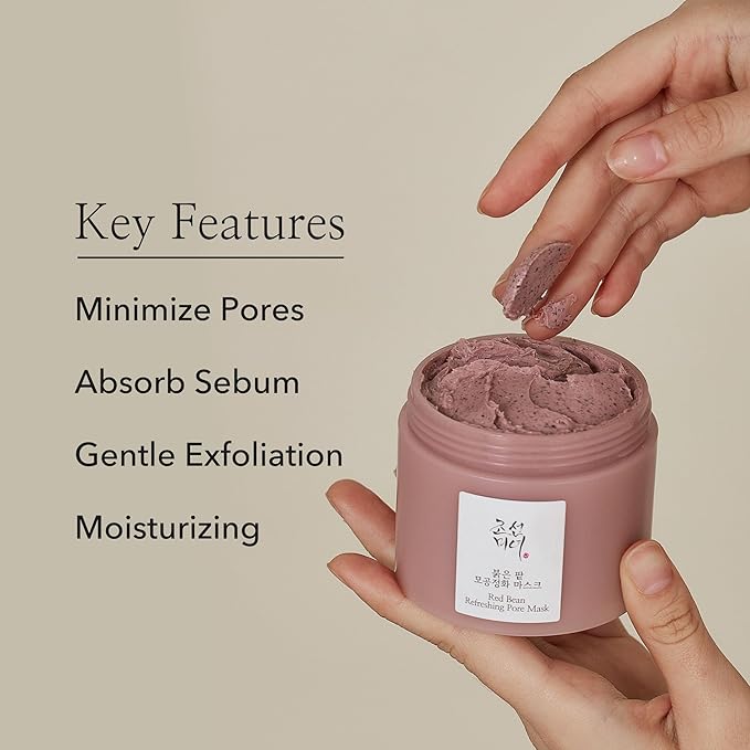 Beauty of Joseon Red Bean Pore Refreshing Mask Mud Cream Hydrating Wash Off Pack, Pore Cleansing Exfoliator, Korean Skin Care for Men and Women 140ml, 4.73 fl.oz-VivaGrace Women