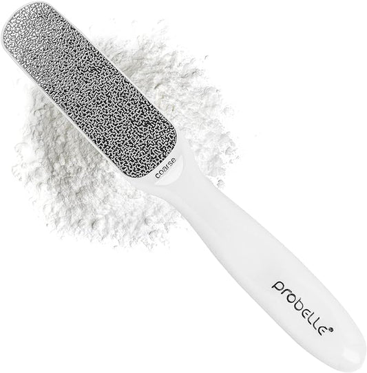 Probelle Double Sided Multidirectional Nickel Foot File Callus Remover - Immediately Reduces calluses and Corns to Powder for Instant Results, Safe Tool (White)-VivaGrace Women