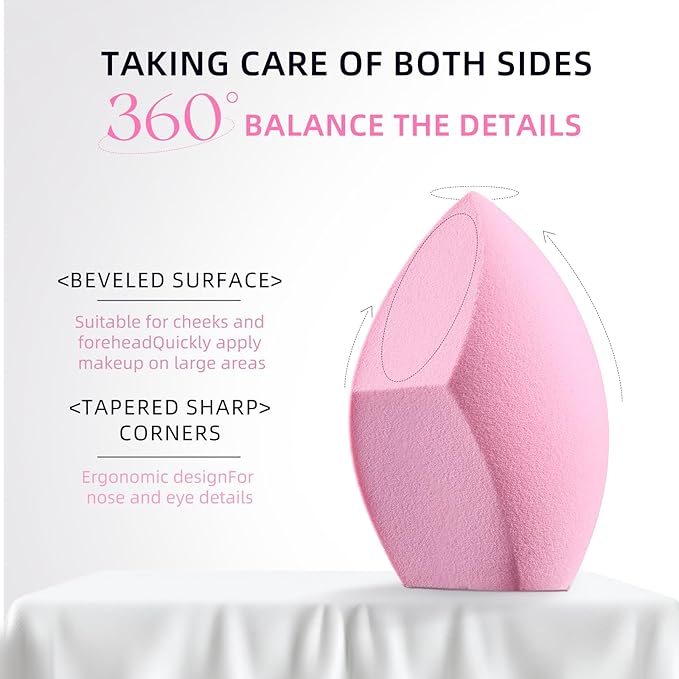 Makeup Brush Set, Flat Top Kabuki Brush Premium Foundation Brush for Liquid, Cream, and Powder with 2 Makeup Sponge for Foundation, Powder, Blush, and Concealer-VivaGrace Women