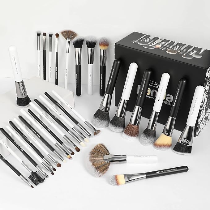 DUcare Professional Makeup Brushes 31Pcs Panda Series Makeup Brush Set Kabuki Foundation Blending Face Powder Blush Concealers Eye Shadows With Leather Case Organizer-VivaGrace Women