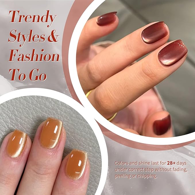 BORN PRETTY Magnetic Gel Nail Polish Water Light Cat Magnetic Eye Gel Black Orchid Jelly Glass Crystal Magnetic Gel Polish Glitter Shimmer Auroras Magnetic Gel Nail Art Manicure Kit 6PCS-VivaGrace Women