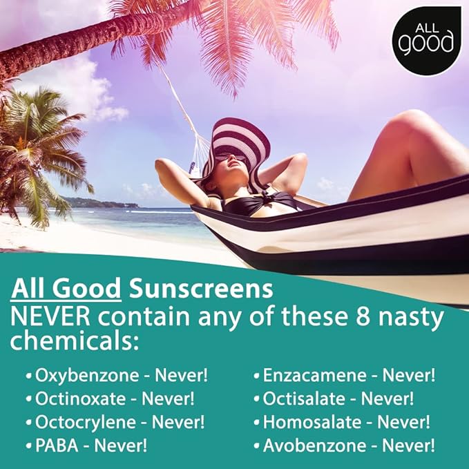 All Good Sunstick - Face Sunscreen, Water Resistant, UVA/UVB Broad Spectrum SPF 30+, Coral Reef Friendly - Beeswax, Zinc, Vitamin E, Shea Butter (Coconut)-VivaGrace Women