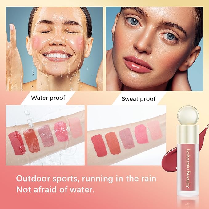 Liquid Blush, Natural Matte Finish Looking, Dewy Cheek Tint Cream Blush for Cheeks, Soft Cream Face Blush, Moisturizing Lightweight Blendable Feel(Orange Red 04)-VivaGrace Women