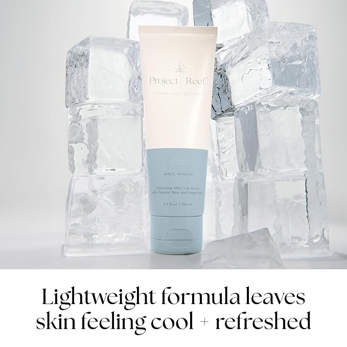 After Sun Cooling Lotion w/Organic Aloe Vera, Peppermint, Shea Butter, Vitamin E - Natural Vegan Sunburn Relief, Aftersun Care-VivaGrace Women