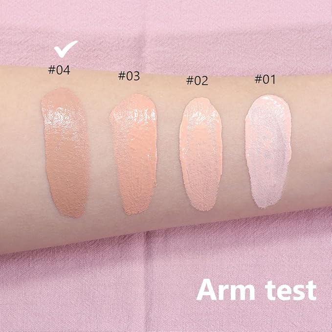 2 Pack Liquid Foundation Cream with Foundation Brush for Face Makeup,Durable Full Coverage Matte Concealer Make Up,Oil Control & Waterproof Base Primer -1 Fl.Oz (#04)-VivaGrace Women