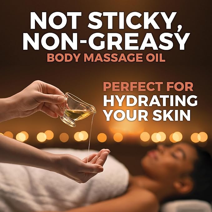 Viva Naturals Organic Massage Oil Unscented (8 fl. oz.) - Non-Greasy Body Oil with Mess-Free Pump, Moisturizing Massage Oils for Massage Therapy, Non-GMO and Certified Organic, 237 mL-VivaGrace Women