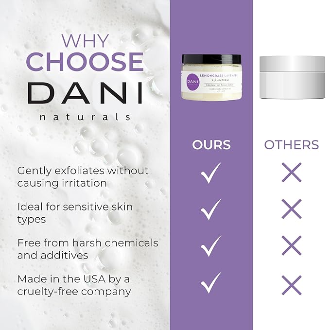 Naturals Sugar Scrub - Exfoliating Lemongrass Lavender with organic cane sugar and shea butter gently exfoliates and hydrates, leaving skin smooth and refreshed. 14 oz-VivaGrace Women