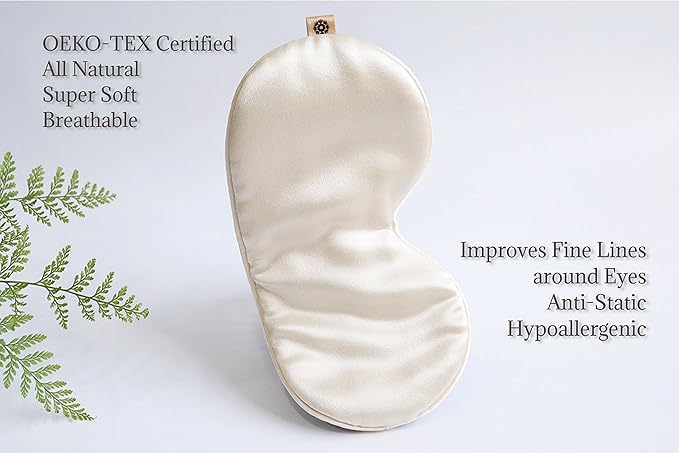 Premium 25 Momme Mulberry Silk Eye Mask for Sleeping (Vanilla Ice)-VivaGrace Women