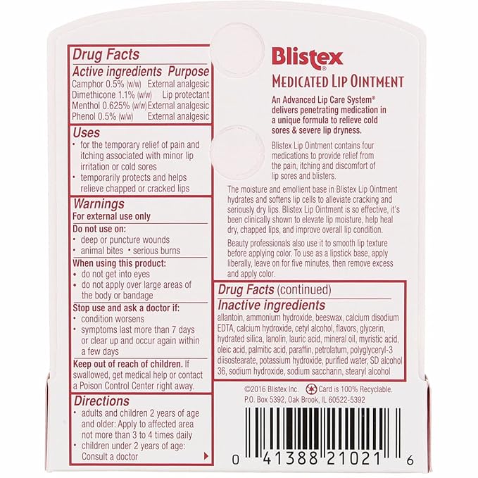 Blistex Lip Oint Bns Size .21z Blistex Lip Ointment .21oz-VivaGrace Women