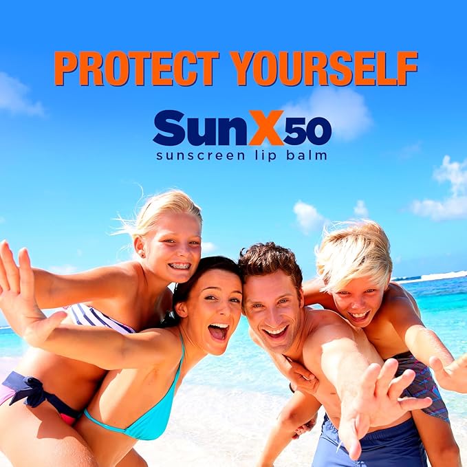 CoreTex Sun X 50 Lip Balm SPF 50 (Bulk Pack of 72) - Lip Sunscreen SPF 50 Water Resistant Up To 80 Minutes and Free Parabens & Oxybenzone - Broad Spectrum (UVA/UVB) Protection-VivaGrace Women