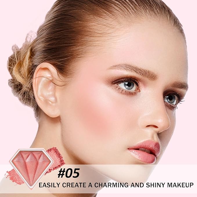 Boobeen Highlighter Makeup Palette, Baked Highlighter Bronzer Powder Palette, Shimmer Illuminator Contour Highlighter Powder for Face, Pearl Shine Shades Waterproof Long Lasting-VivaGrace Women