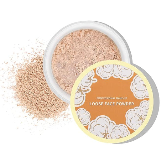 Boobeen Loose Face Powder Translucent Setting Powder Oil Control Loose Powder, Soft Focus Effect Makeup Loose Setting Powder, Lightweight Shine Control Matte Finishing, with Puff-VivaGrace Women