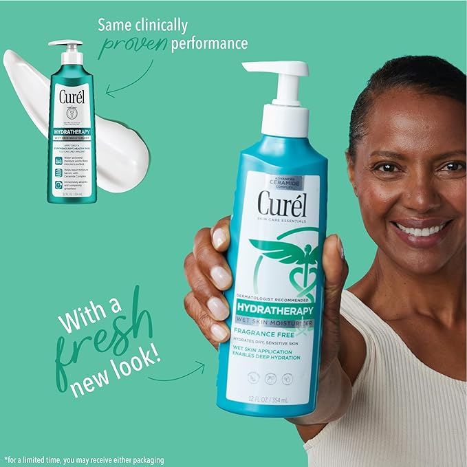Curel Hydra Therapy In Shower Lotion, Itch Defense Body Moisturizer with Advanced Ceramide Complex, Vitamin E, & Oatmeal Extract, 12 Oz-VivaGrace Women