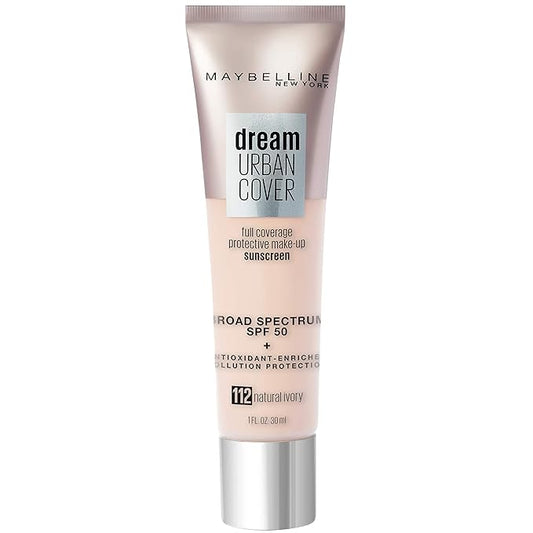 Maybelline Dream Urban Cover Flawless Coverage Foundation Makeup, SPF 50, Natural Ivory-VivaGrace Women