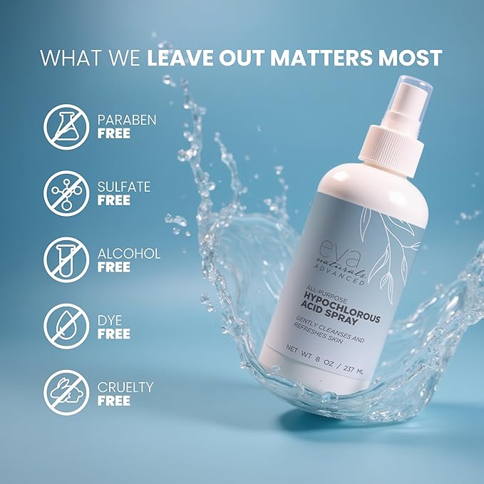 Hypochlorous Acid Spray for Face, Skin, and Body – 0.018% HOCl Facial Mist Toner, Hydrating Cleanser for Acne, Eczema, Rosacea, Eyelids, Pets, Workout, Baby, Back, Redness, Sensitive Care Spray-VivaGrace Women