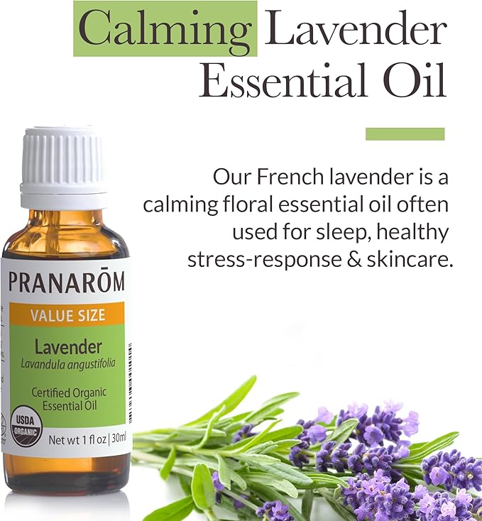 Pranarom USDA Certified Organic Lavender Essential Oil (30ml), 100% Pure Undiluted Therapeutic Grade from French Alps for Aromatherapy, Diffuser, Healthy Skin & Hair, Massage, Relaxation-VivaGrace Women