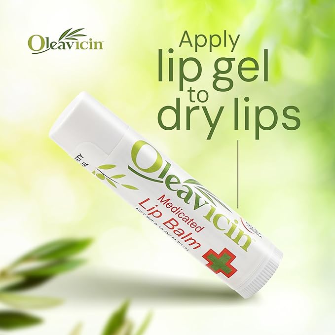Natural Lip Balm by Oleavicin | Dry Lip Relief | Patented Moisturizing Formula for Chapped Lips | Organic Olive Leaf Extract-VivaGrace Women