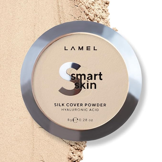 Lamel Smart Skin Silk Compact Powder - Long Lasting Pressed Finishing Powder - Oil Control Makeup, Suitable for Dry Skin, Lightweight Formula - 401 Porcelain 0.28 oz-VivaGrace Women
