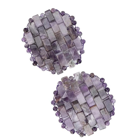 ZJchao Jade Eye Mask, Amethyst Eye Pack Wrinkle Puff Eliminate Dark Circles Fading Quartz Stone Eye Patch Jade Stone, Reusable Jade Eye Pack For Cold & Heat Compress-VivaGrace Women