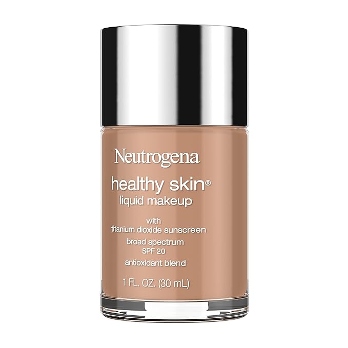 Neutrogena Healthy Skin Liquid Makeup Foundation with Broad Spectrum SPF 20 Sunscreen, Medium Coverage Foundation with Nourishing Pro-Vitamin B5, Chestnut 135, 1 fl. oz-VivaGrace Women