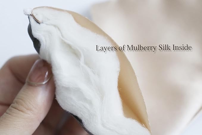 Premium 25 Momme Mulberry Silk Eye Mask for Sleeping (Vanilla Ice)-VivaGrace Women