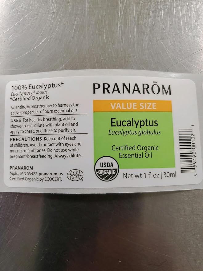 Pranarom USDA Certified Organic Eucalyptus Globulus Essential Oil (30ml), 100% Pure Undiluted Therapeutic Grade from Portugal for Aromatherapy, Diffuser, Topical Care, Relaxation-VivaGrace Women