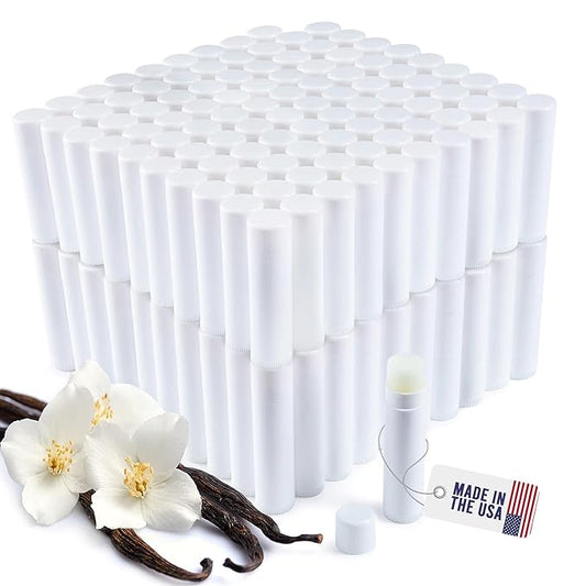 Lip Balm Bulk Unlabeled - Made in USA Bulk Chapstick - Natural Ingredients Vitamin E Shea Butter - Custom Chapstick Bulk For Party & Wedding Favors (200 Count, Vanilla)-VivaGrace Women