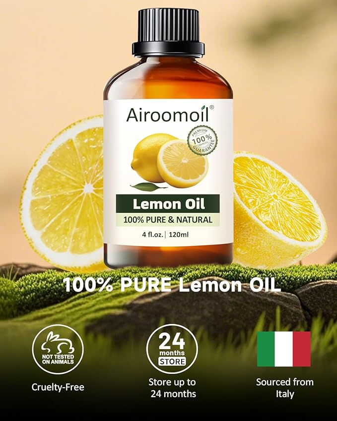 Pure Lemon Essential Oil, 100% Pure Natural Lemon Essential Oil, Premium Grade Essential Oils for Diffusers for Home, Skin, Care Massage, Soap Making, Aromatherapy, 4 Fl Oz | 120ml-VivaGrace Women