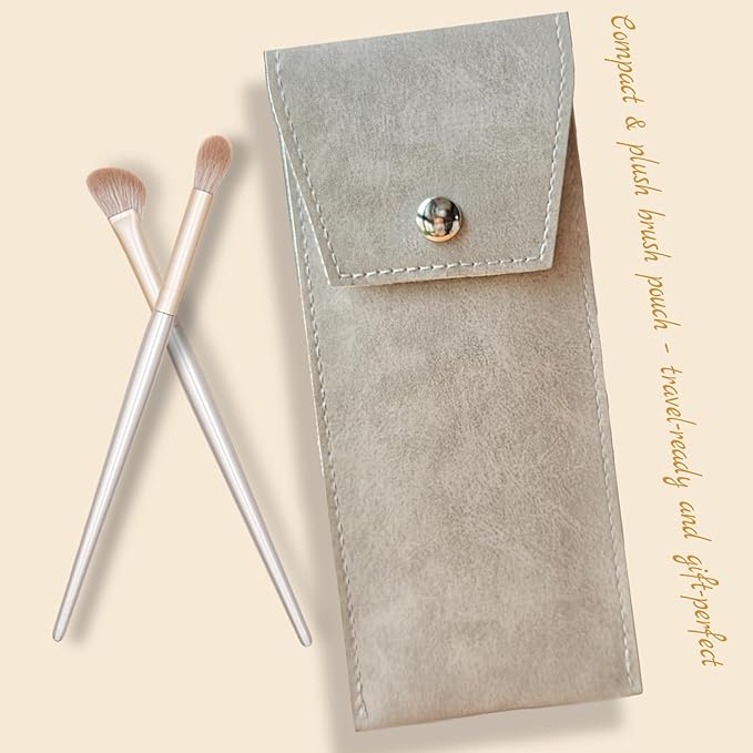 Eyeshadow Makeup Brushes Set with Case 8 PCS Soft Synthetic Hairs Eye Makeup Brushes for Blending Eyebrow Eyeliner Eyeshadow （Silver）-VivaGrace Women