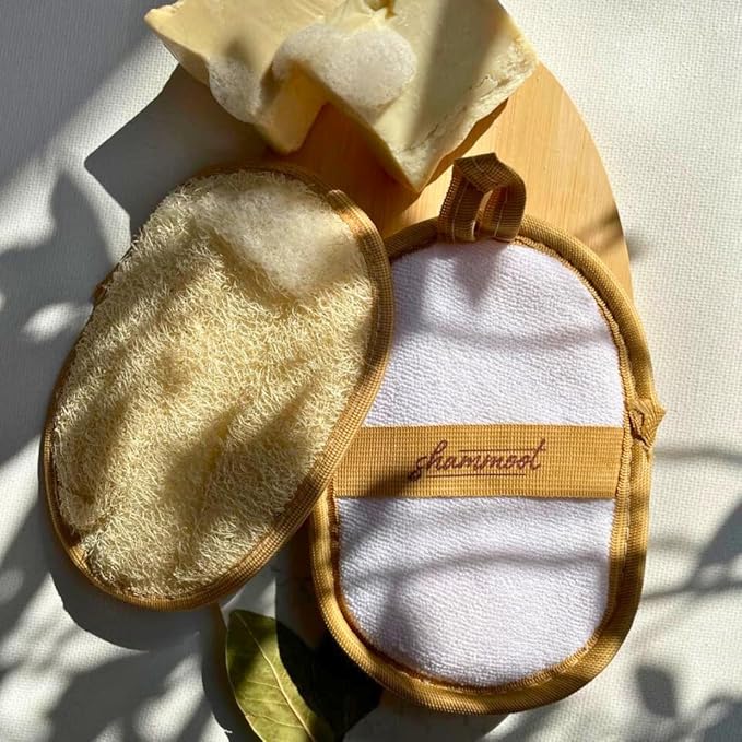 Natural Loofah Exfoliating Body Scrubber – Jordanian Natural Loofah Sponge Exfoliates Face & Body for Healthier Skin – 2-Sided Lufas for Men & Women – Body Wash Scrubber (Pack of 2)-VivaGrace Women