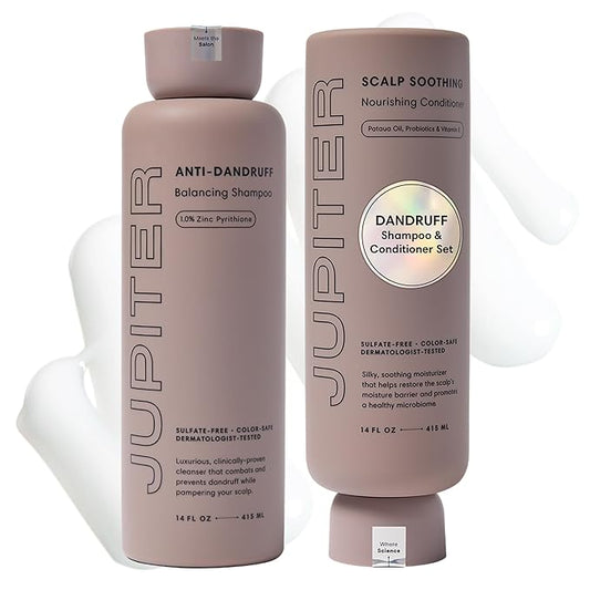 Jupiter, Physician-Formulated Anti-Dandruff Shampoo & Conditioner, for Flaky, Itchy, Oily, Dry Scalp, Vegan, Sulfate-Free, Color-Safe, & Paraben-Free, Dry Scalp Shampoo and Conditioner for Women & Men-VivaGrace Women