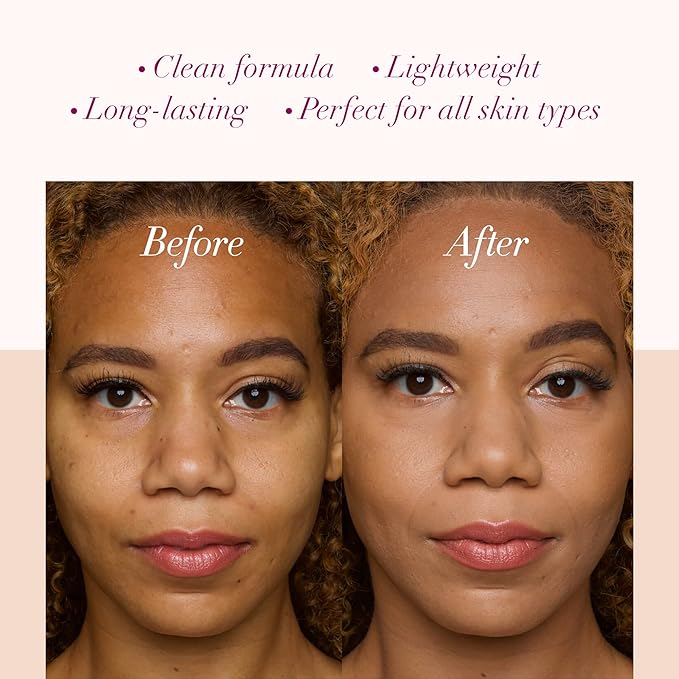 LUMINESS Silk Airbrush Spray Foundation & Buffing Brush Kit – Full Coverage Foundation & Dual-Sided Buffing Brush - Buildable Coverage, Anti-Aging Formula Hydrates & Moisturizes (Shade - Deep)-VivaGrace Women