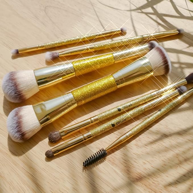 DUcare Foundation Brush Contour Bronzer Makeup Brush Double Ended Self Tanner Brush Sculpting Brush for Blending Liquid Powder Concealer Cream Cosmetics Blush Buffe-VivaGrace Women