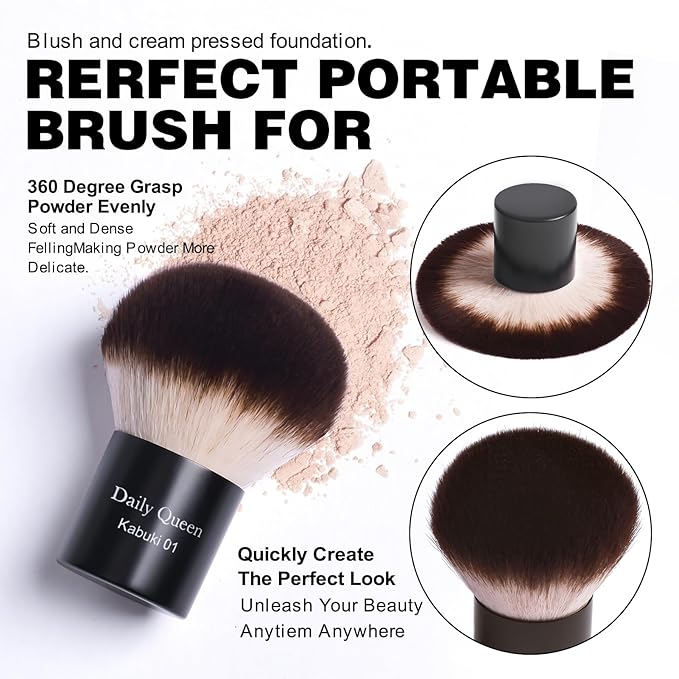 25 pcs Makeup Brush Set Holder Black Professional Kabuki Powder Concealers Eye shadows Blush Eyeliner Eyebrow Contour Eye blending Brushes (25pcs brush with box)-VivaGrace Women